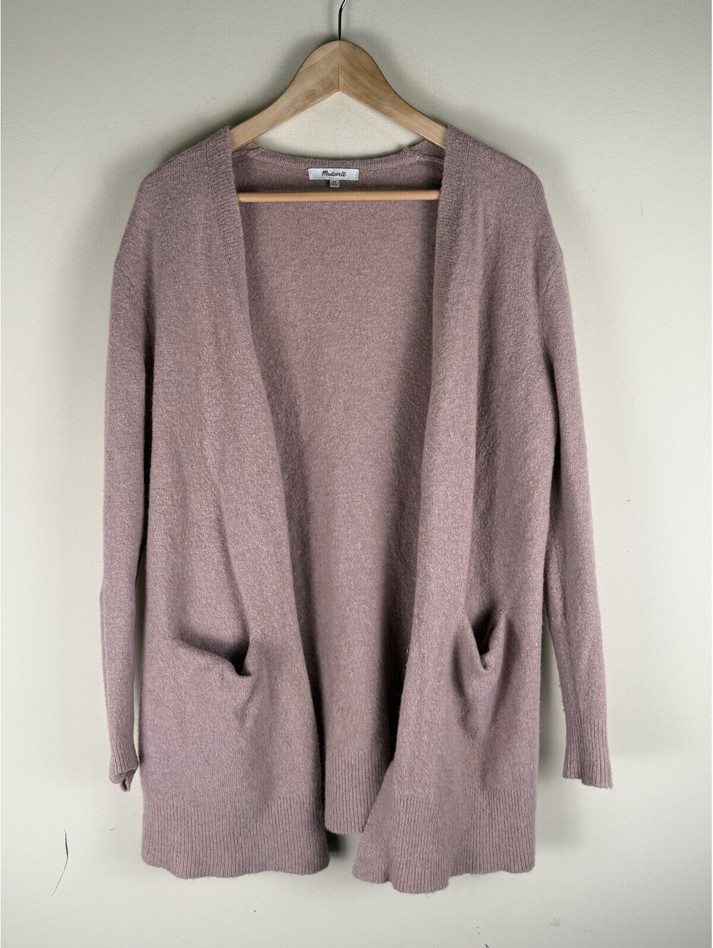 Madewell Women's Knit Cardigan Sweater Dusty Pink XS Cozy Alpaca Wool Blend